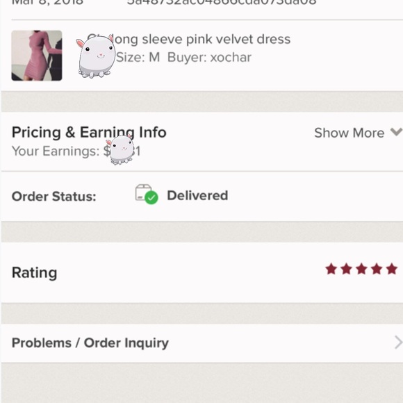 Gia long sleeve pink velvet dress - Picture 6 of 8